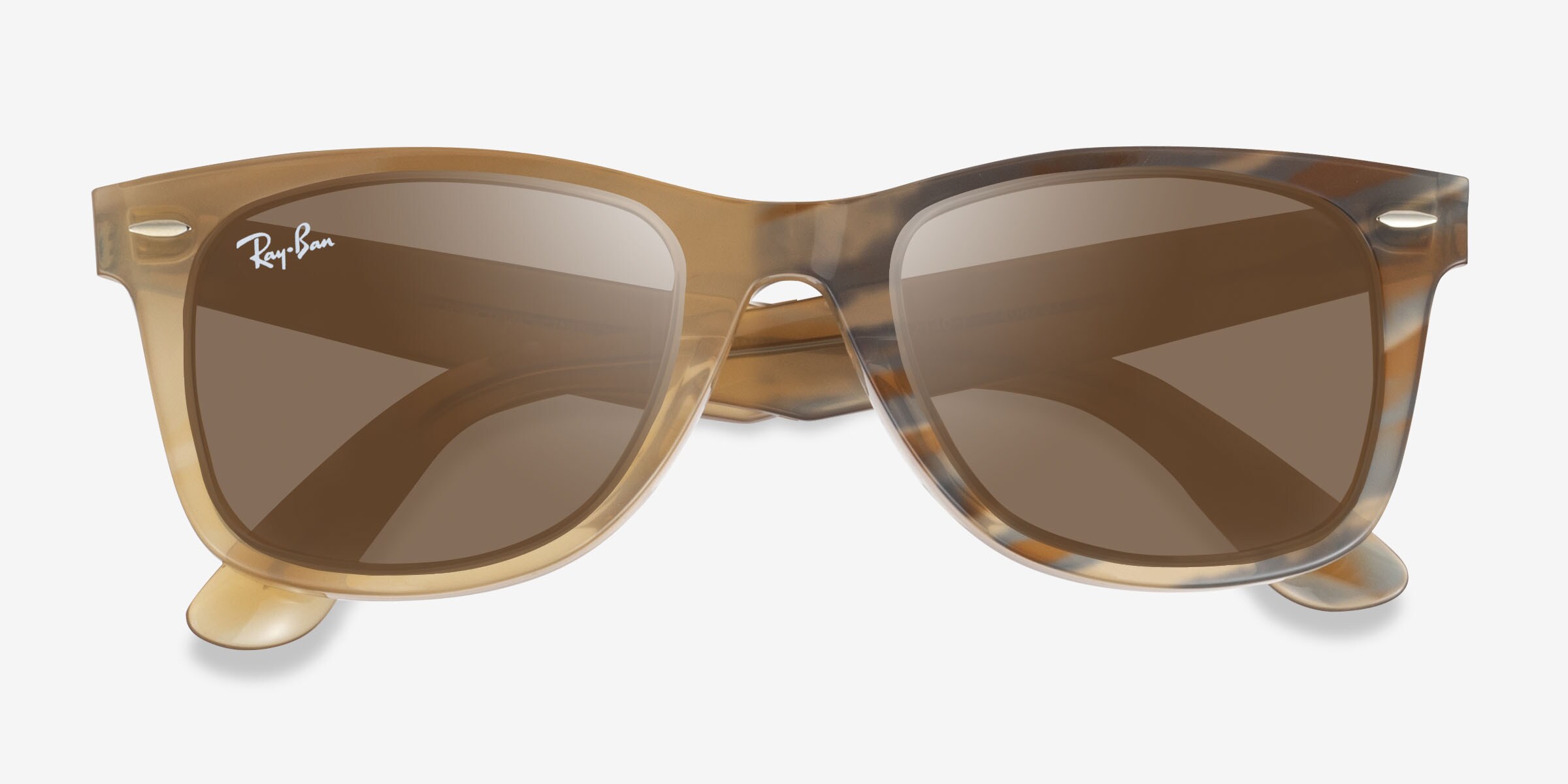 Ray-Ban RB2140F Wayfarer Change - Wayfarer Photo Striped Brown