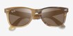 Ray-Ban RB2140F Wayfarer Change Photo Striped Brown AcetateSunglass Frames from EyeBuyDirect, Closed View