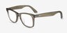 Ray-Ban RB2140F Wayfarer Change Photo Striped Gray AcétateSoleil de Lunette de vue d'EyeBuyDirect, Vue d'Angle