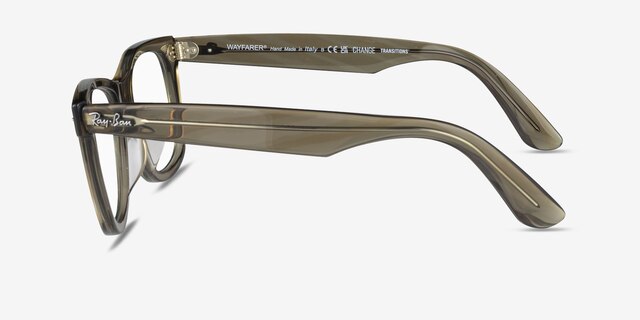 Ray-Ban RB2140F Wayfarer Change Photo Striped Gray AcetateSunglass Frames from EyeBuyDirect, Side View