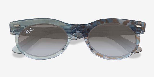 Ray-Ban RB2242 Photo Waves Azure PlasticSunglass Frames from EyeBuyDirect, Closed View