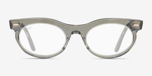 Ray-Ban Wayfarer Oval Change Photo Waves Gray PlasticSunglass Frames from EyeBuyDirect, Front View