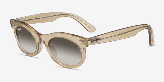 Ray-Ban RB2242F Photo Waves Brown AcétateSoleil de Lunette de vue d'EyeBuyDirect, Vue d'Angle