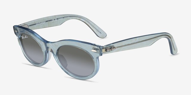 Ray-Ban RB2242F Photo Waves Azure AcetateSunglass Frames from EyeBuyDirect, Angle View