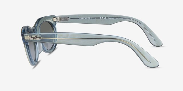Ray-Ban RB2242F Photo Waves Azure AcetateSunglass Frames from EyeBuyDirect, Side View