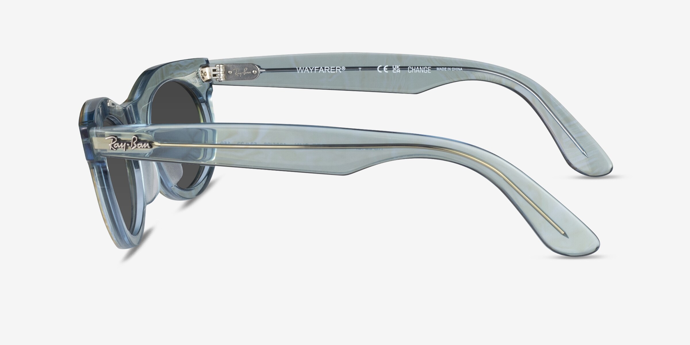 Ray-Ban RB2242F Wayfarer Oval Change - Oval Photo Waves Purple