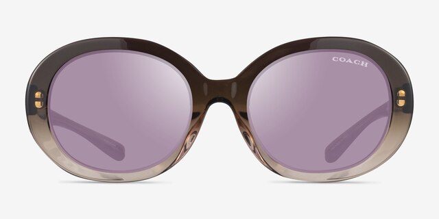 Coach HC8337U C7992 Transparent Brown Gradient AcetateSunglass Frames from EyeBuyDirect, Front View