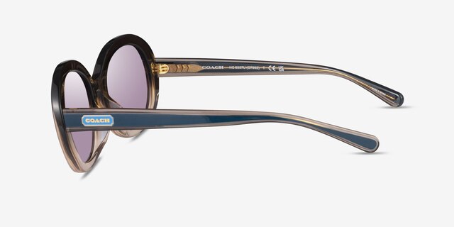 Coach HC8337U C7992 Transparent Brown Gradient AcetateSunglass Frames from EyeBuyDirect, Side View