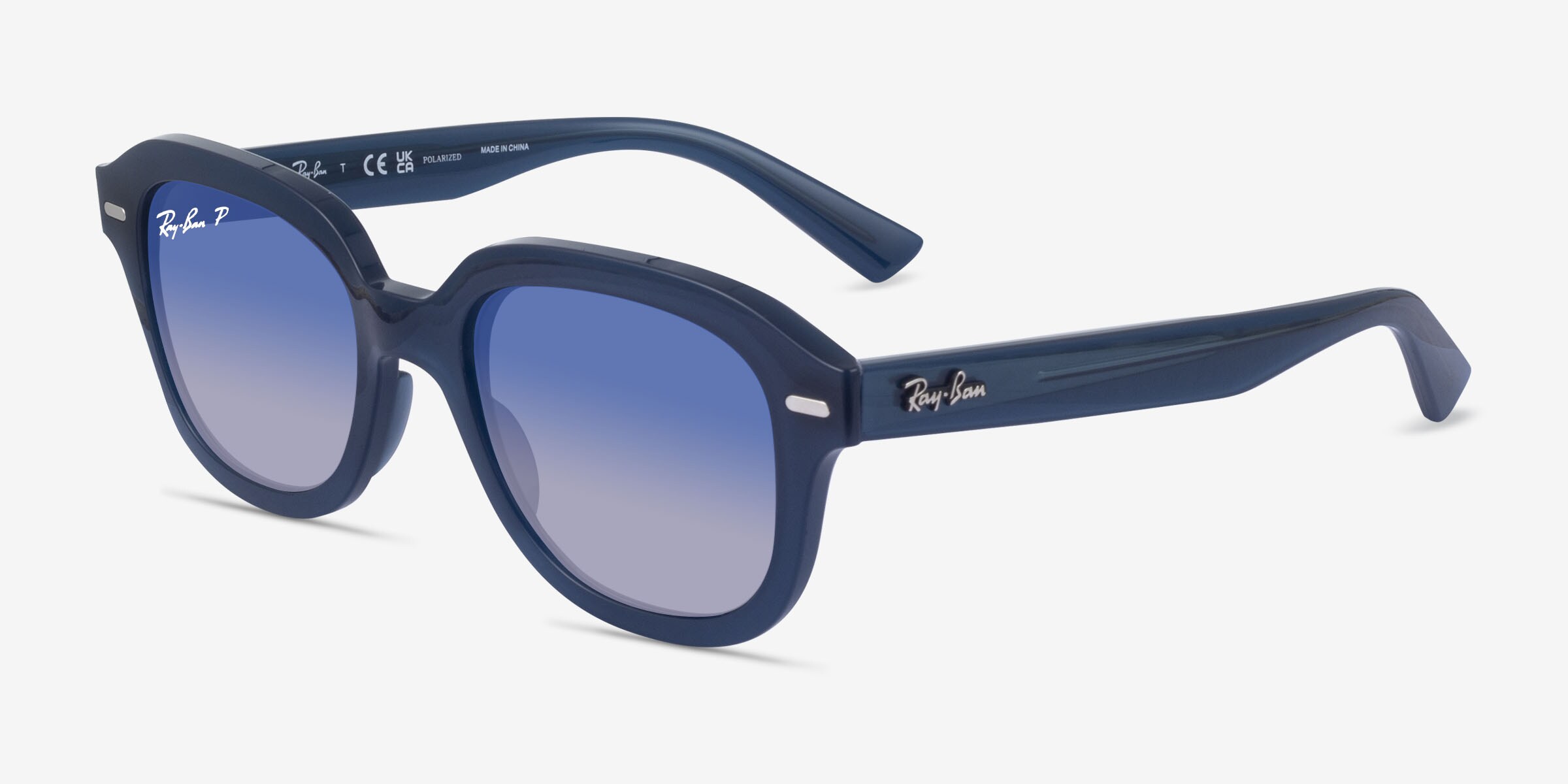 Ray-Ban RB4398 Erik - Square Navy Frame Prescription Sunglasses
