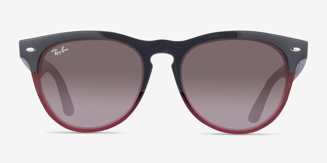 Ray-Ban RB4471 Iris Gray On Transparent Red Éco-responsableSoleil de Lunette de vue d'EyeBuyDirect, Vue de Face