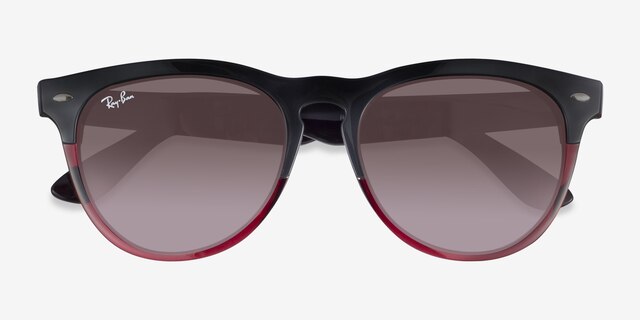 Ray-Ban RB4471 Iris Gray On Transparent Red Éco-responsableSoleil de Lunette de vue d'EyeBuyDirect, Vue Rapprochée