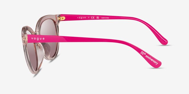 Vogue Eyewear VO5427SF Transparent Pink AcetateSunglass Frames from EyeBuyDirect, Side View