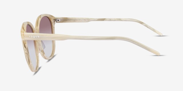 Vogue Eyewear VO5509S Ischia Striped Yellow AcetateSunglass Frames from EyeBuyDirect, Side View