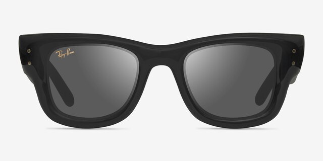 Ray-Ban Wayfarer Puffer Polished Black PlastiqueSoleil de Lunette de vue d'EyeBuyDirect, Vue de Face