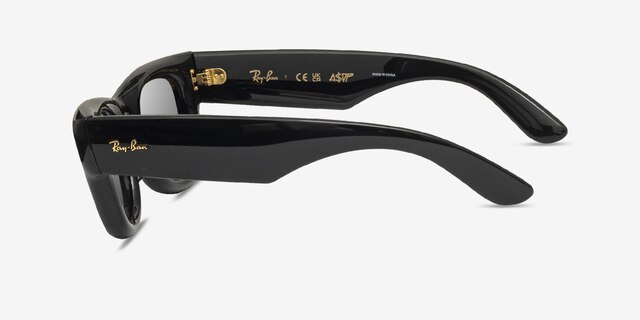 Ray-Ban Wayfarer Puffer Polished Black PlastiqueSoleil de Lunette de vue d'EyeBuyDirect, Vue de Côté