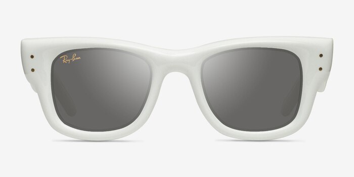 Ray-Ban Wayfarer Puffer Polished White Plastique Soleil de Lunette de vue d'EyeBuyDirect