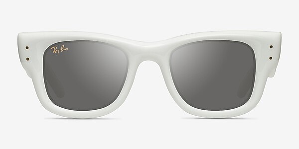 Ray-Ban Wayfarer Puffer Polished White Plastique Soleil de Lunette de vue
