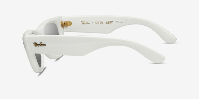 Ray-Ban Wayfarer Puffer Polished White PlasticSunglass Frames from EyeBuyDirect, Side View