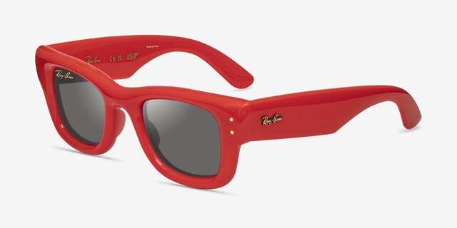 Ray-Ban Wayfarer Puffer Polished Red PlasticSunglass Frames from EyeBuyDirect, Angle View