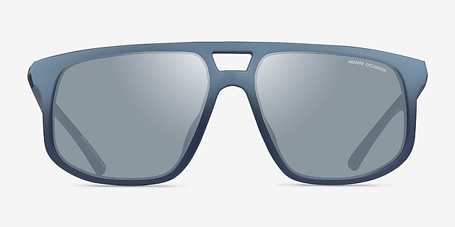 Armani Exchange AX4161SU Matte Blue Gradient Eco-friendlySunglass Frames from EyeBuyDirect, Front View