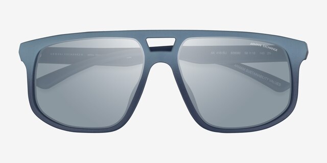 Armani Exchange AX4161SU Matte Blue Gradient Eco-friendlySunglass Frames from EyeBuyDirect, Closed View