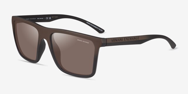 Armani Exchange AX4162SU Matte Brown Gradient Eco-friendlySunglass Frames from EyeBuyDirect, Angle View