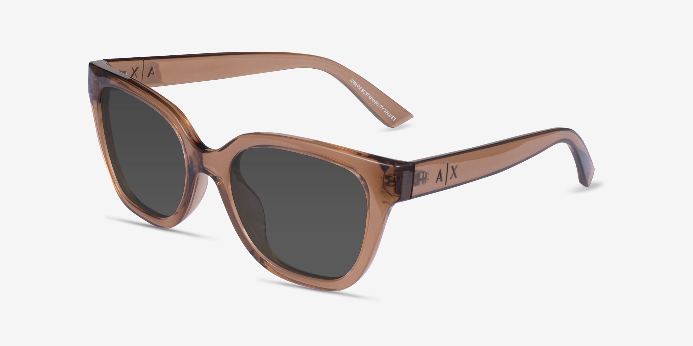 Armani Exchange AX4164SU - Square Shiny Transparent Brown 