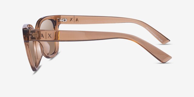 Armani Exchange AX4164SU Shiny Transparent Brown Eco-friendlySunglass Frames from EyeBuyDirect, Side View