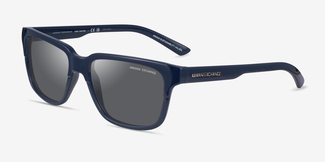 Armani Exchange AX4026S Shiny Navy Blue Eco-friendlySunglass Frames from EyeBuyDirect, Angle View