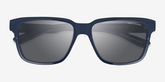 Armani Exchange AX4026S Shiny Navy Blue Eco-friendlySunglass Frames from EyeBuyDirect, Closed View
