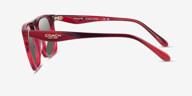 Coach HC8440U CBY95 Striated Cherry Oak AcétateSoleil de Lunette de vue d'EyeBuyDirect, Vue de Côté