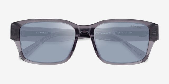 Coach HC8441U CBY96 Transparent Gray AcetateSunglass Frames from EyeBuyDirect, Closed View