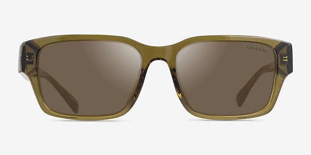 Coach HC8441U CBY96 Transparent Olive AcétateSoleil de Lunette de vue d'EyeBuyDirect, Vue de Face