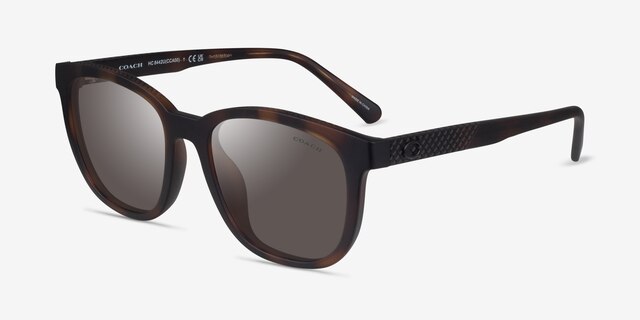 Coach HC8442U CCA00 Matte Dark Tortoise Eco-friendlySunglass Frames from EyeBuyDirect, Angle View