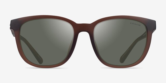 Coach HC8442U CCA00 Matte Transparent Brown Éco-responsableSoleil de Lunette de vue d'EyeBuyDirect, Vue de Face