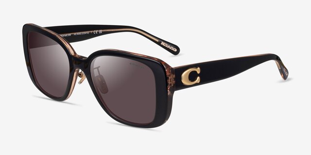 Coach HC8352 CD472 Black Transparent Blush AcetateSunglass Frames from EyeBuyDirect, Angle View