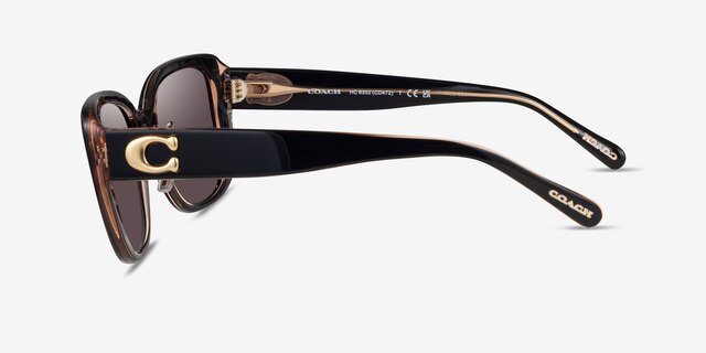 Coach HC8352 CD472 Black Transparent Blush AcetateSunglass Frames from EyeBuyDirect, Side View