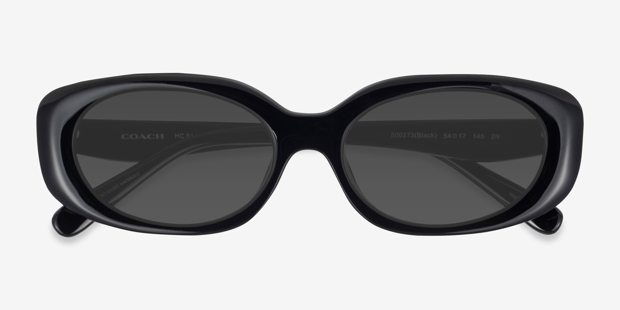 Coach HC8443D CBY84 - Oval Black Frame Sunglasses For Women  display picture 2