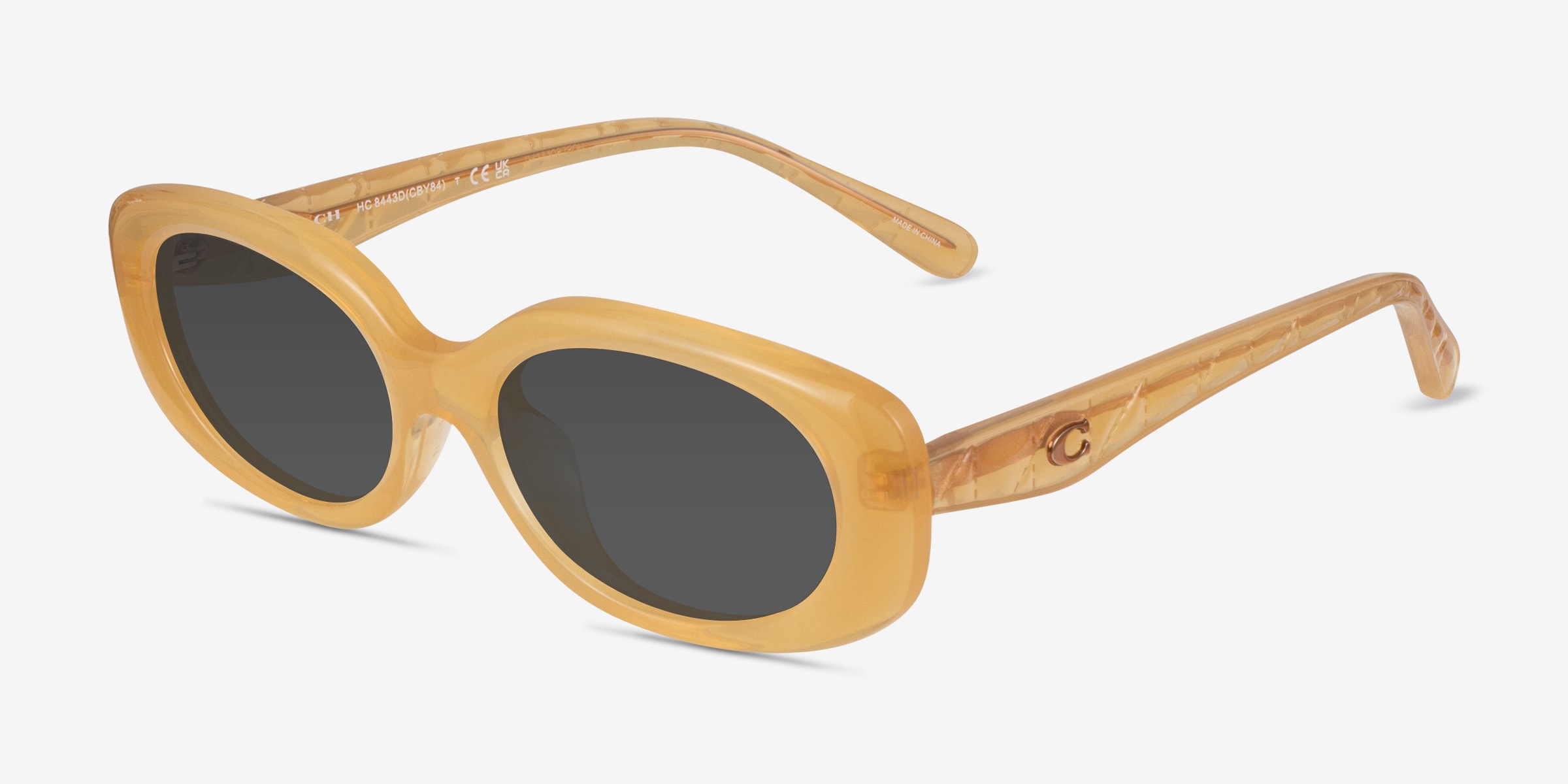 Coach HC8443D CBY84 - Oval Milky Camel Frame Sunglasses For Women