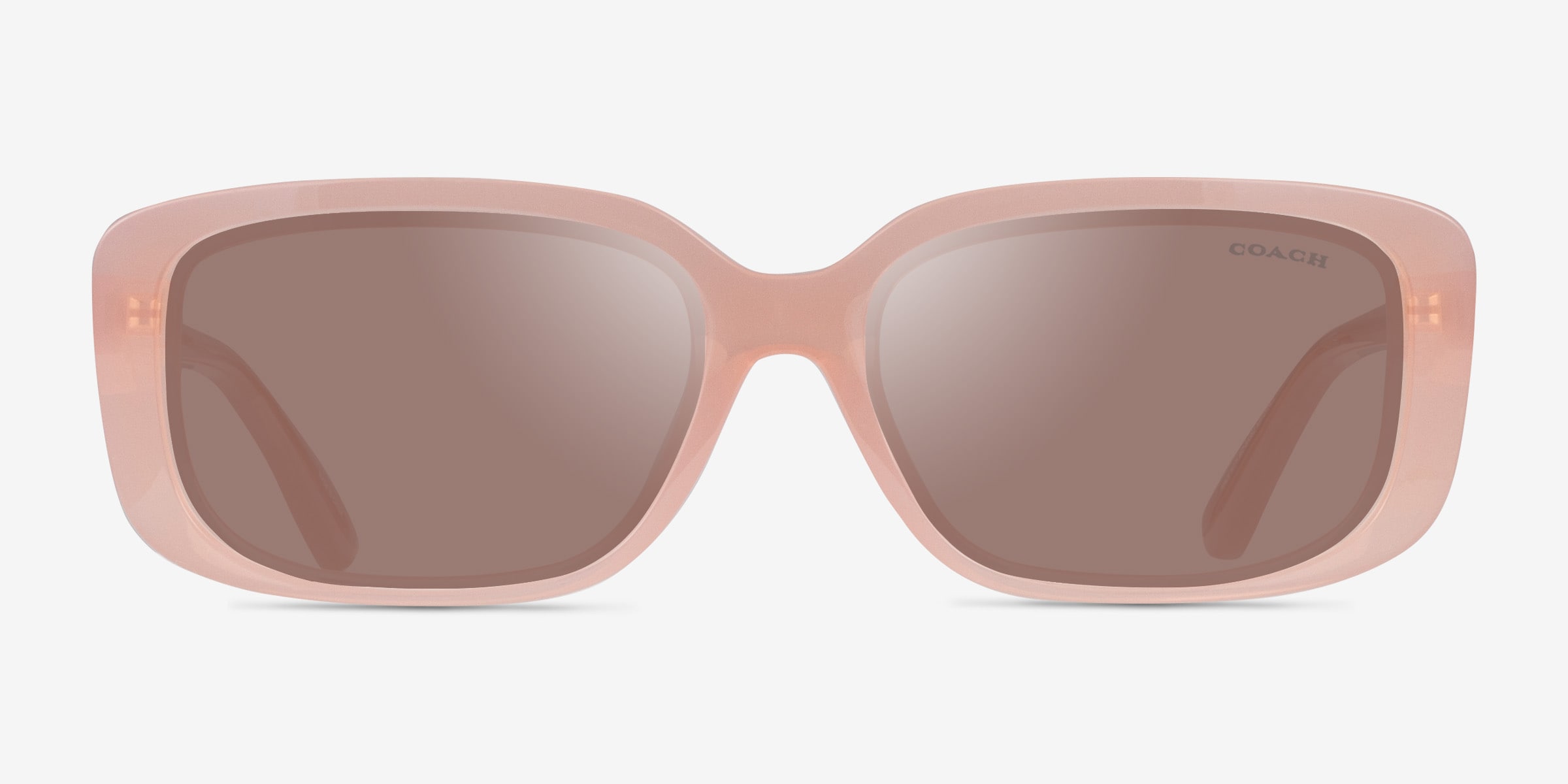 【COACH サングラス】 Coach HC8444D CBY86 - Rectangle Milky Pink Frame Sunglasses For