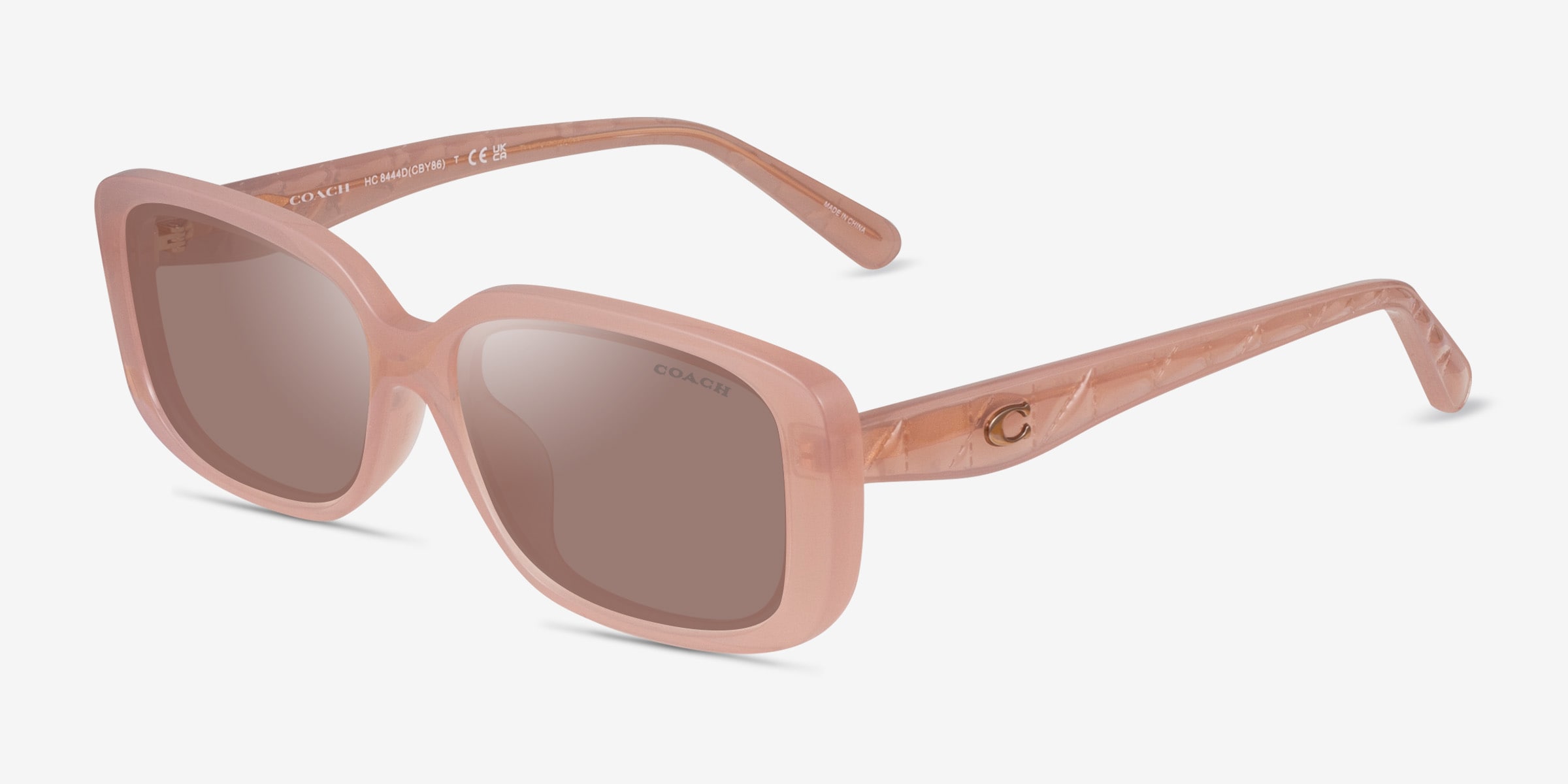 Coach HC8444D CBY86 - Rectangle Milky Pink Frame Sunglasses For
