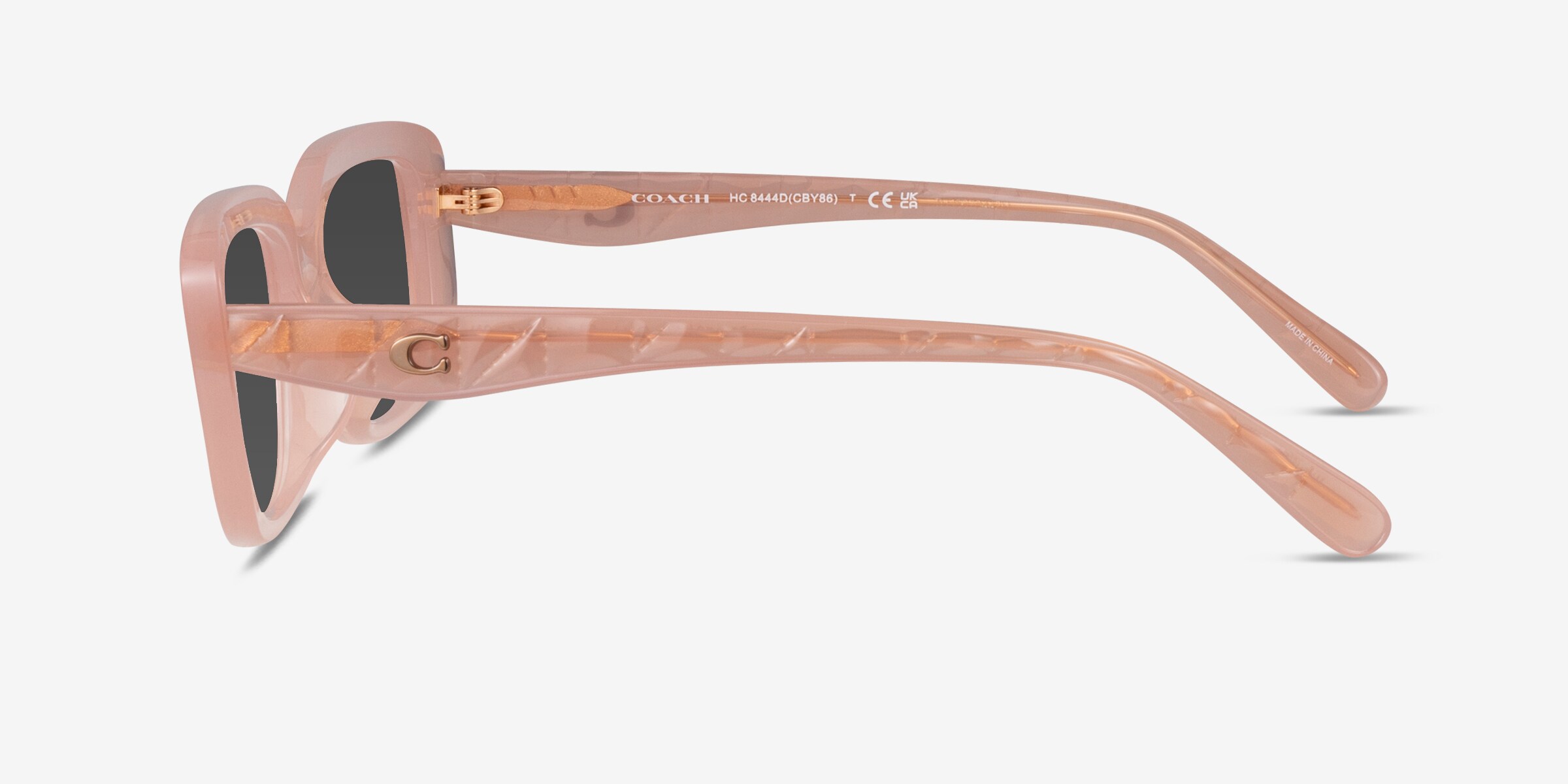 Coach HC8444D CBY86 - Rectangle Milky Pink Frame Sunglasses 