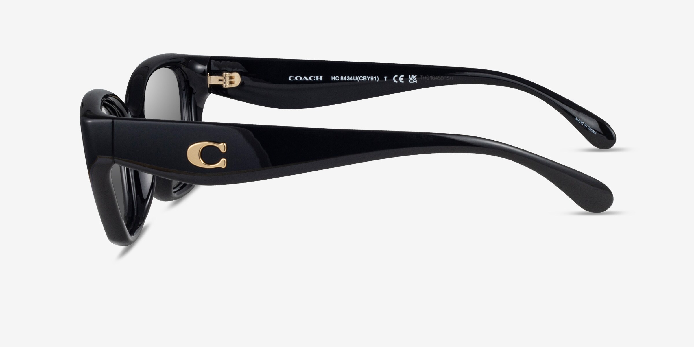 Coach HC8434U CBY91 - Geometric Black Frame Sunglasses For Women