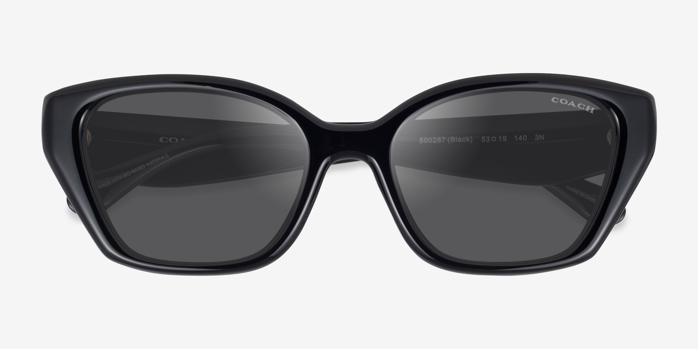 Coach HC8434U CBY91 - Geometric Black Frame Sunglasses For Women