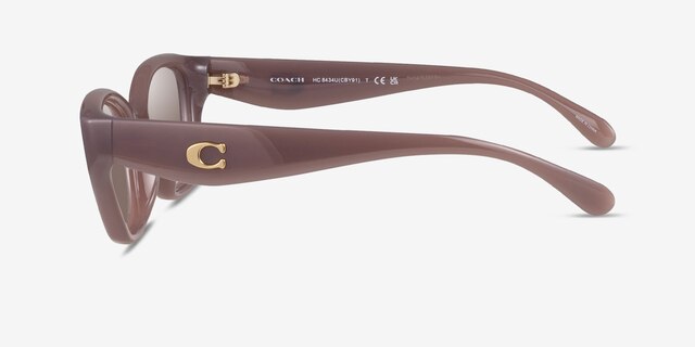 Coach HC8434U CBY91 Milky Putty Éco-responsableSoleil de Lunette de vue d'EyeBuyDirect, Vue de Côté