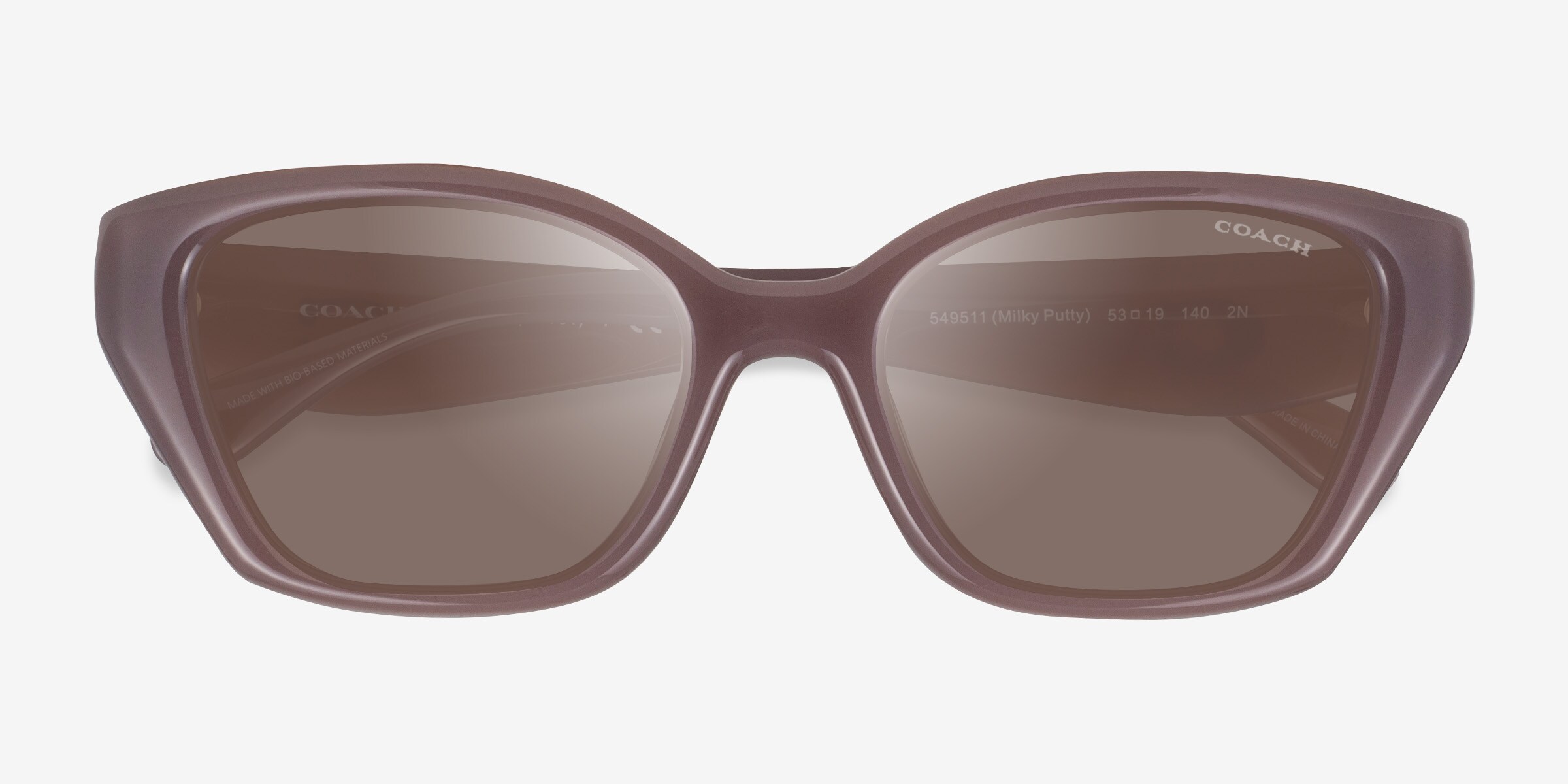 Coach Cream Rectangular Sunglasses Coach HC7184D CBZ51 Sunglasses | LensCrafters main image 4