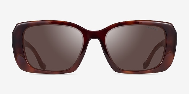 Coach HC8435U CBY82 Caramel Tortoise Eco-friendlySunglass Frames from EyeBuyDirect, Front View