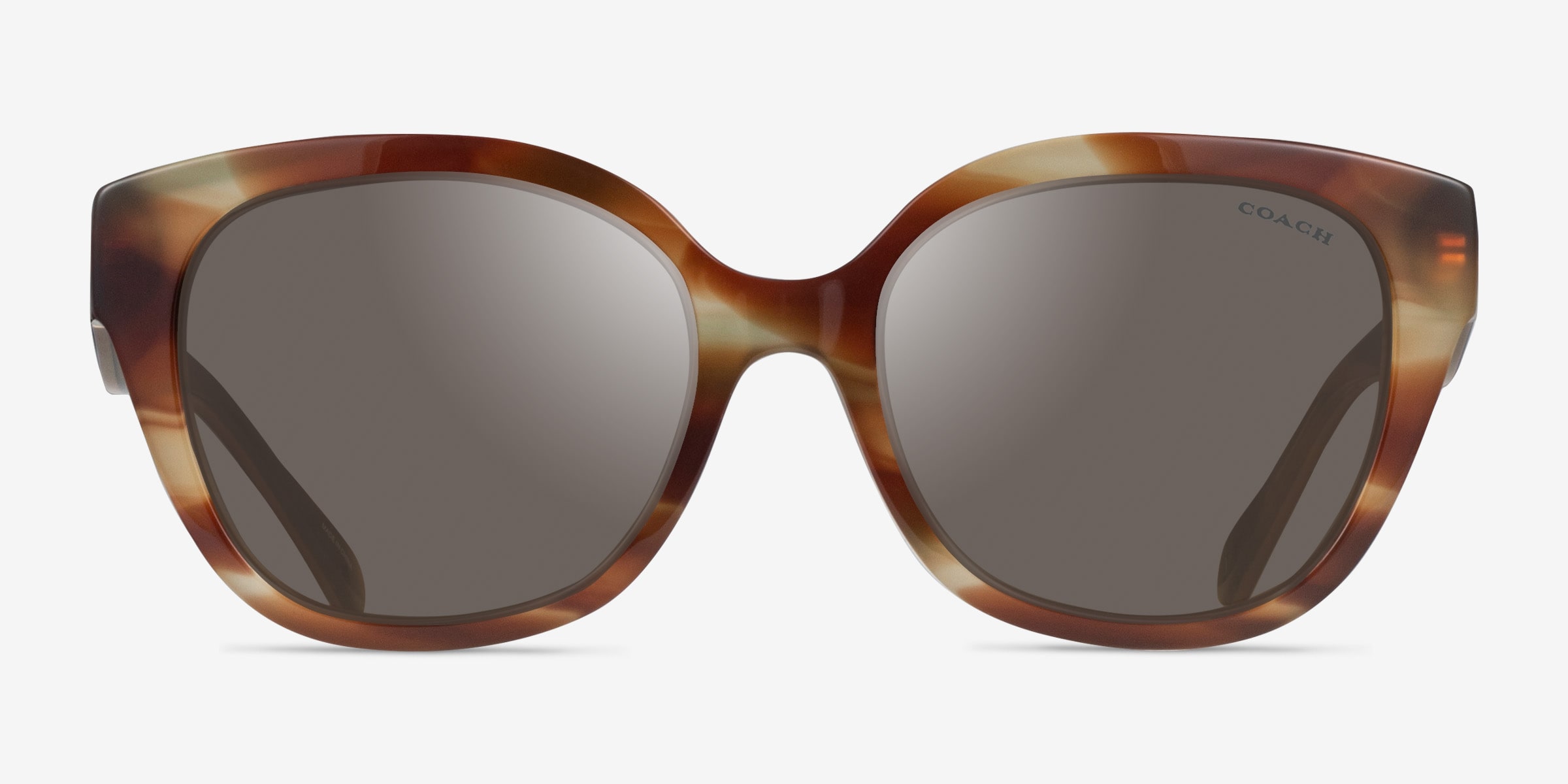 Coach HC8438U CBY94 - Square Striated Bark Moss Frame Sunglasses