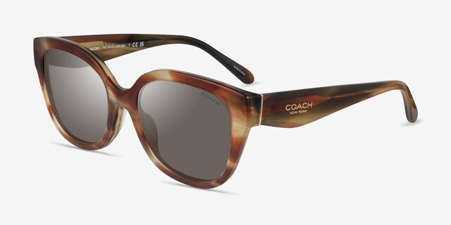 Coach HC8438U CBY94 Striated Bark Moss AcétateSoleil de Lunette de vue d'EyeBuyDirect, Vue d'Angle