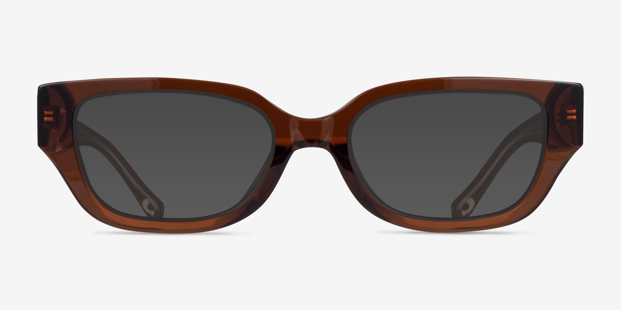 Coach HC8439U CBZ52 - Rectangle Transparent Brown Frame Sunglasses